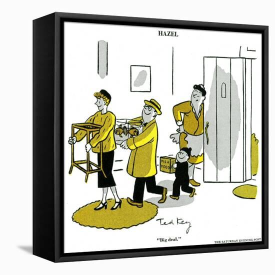 Hazel Cartoon-Ted Key-Framed Stretched Canvas