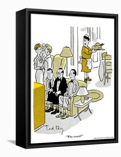 Hazel Cartoon-Ted Key-Framed Stretched Canvas