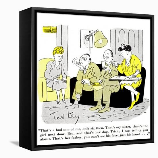 Hazel Cartoon-Ted Key-Framed Stretched Canvas