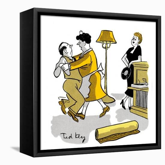 Hazel Cartoon-Ted Key-Framed Stretched Canvas