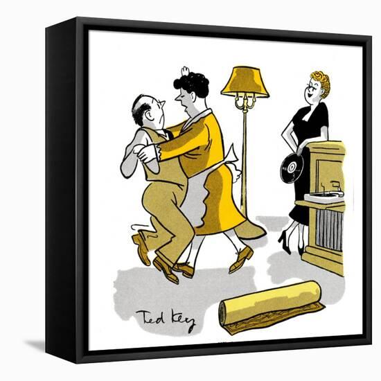 Hazel Cartoon-Ted Key-Framed Stretched Canvas