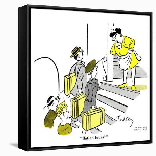 Hazel Cartoon-Ted Key-Framed Stretched Canvas