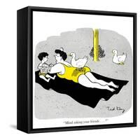 Hazel Cartoon-Ted Key-Framed Stretched Canvas