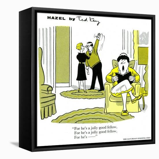 Hazel Cartoon-Ted Key-Framed Stretched Canvas