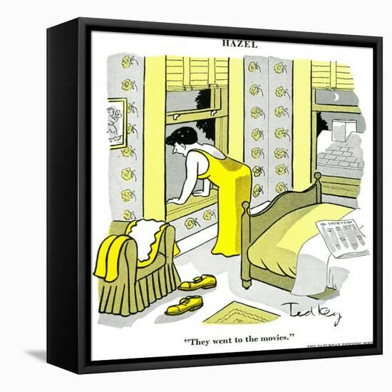 Hazel Cartoon-Ted Key-Framed Stretched Canvas