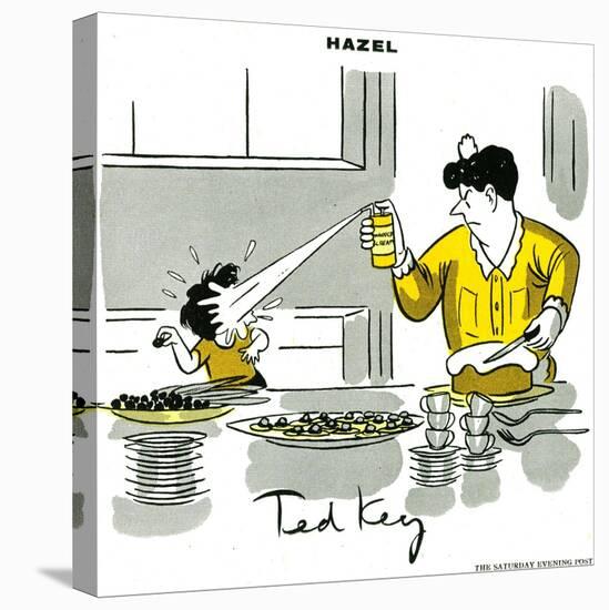 Hazel Cartoon-Ted Key-Stretched Canvas