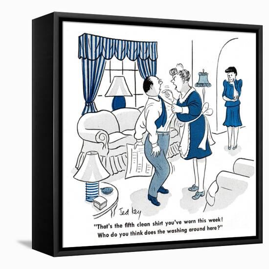 Hazel Cartoon-Ted Key-Framed Stretched Canvas