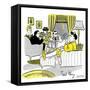 Hazel Cartoon-Ted Key-Framed Stretched Canvas