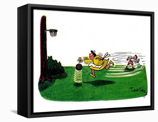 Hazel Cartoon-Ted Key-Framed Stretched Canvas