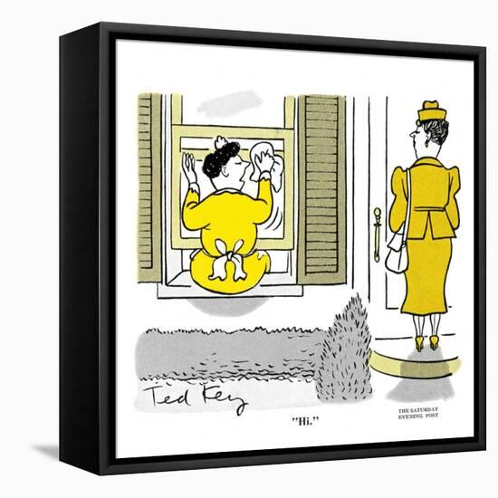 Hazel Cartoon-Ted Key-Framed Stretched Canvas