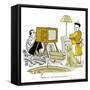 Hazel Cartoon-Ted Key-Framed Stretched Canvas