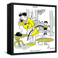 Hazel Cartoon-Ted Key-Framed Stretched Canvas