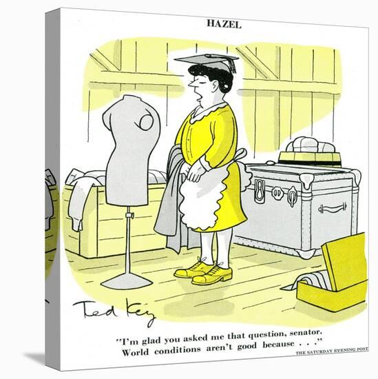 Hazel Cartoon-Ted Key-Stretched Canvas