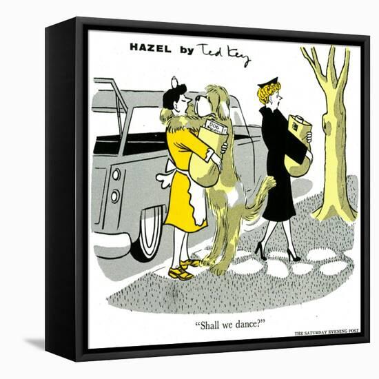 Hazel Cartoon-Ted Key-Framed Stretched Canvas