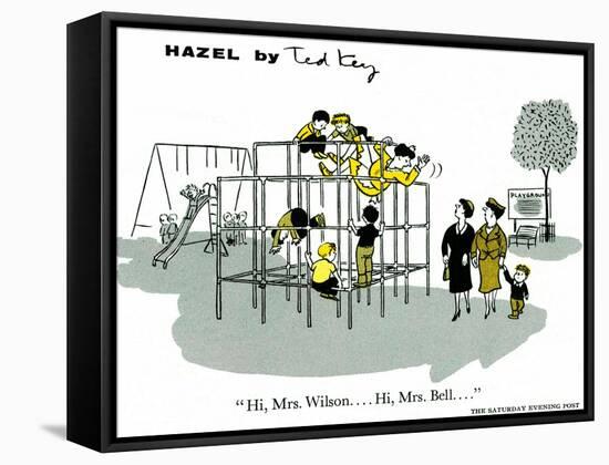 Hazel Cartoon-Ted Key-Framed Stretched Canvas