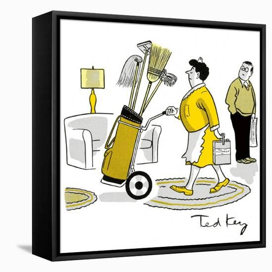 Hazel Cartoon-Ted Key-Framed Stretched Canvas