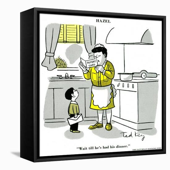 Hazel Cartoon-Ted Key-Framed Stretched Canvas