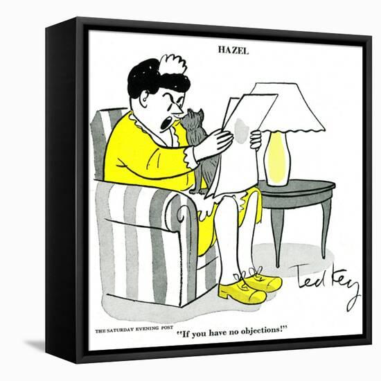 Hazel Cartoon-Ted Key-Framed Stretched Canvas