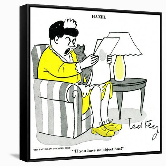 Hazel Cartoon-Ted Key-Framed Stretched Canvas