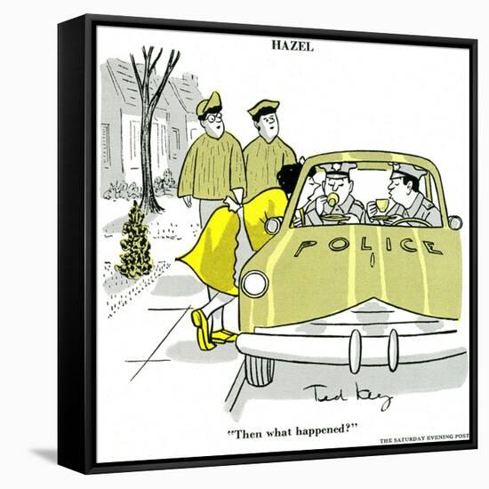 Hazel Cartoon-Ted Key-Framed Stretched Canvas