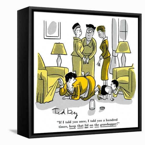 Hazel Cartoon-Ted Key-Framed Stretched Canvas