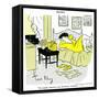 Hazel Cartoon-Ted Key-Framed Stretched Canvas