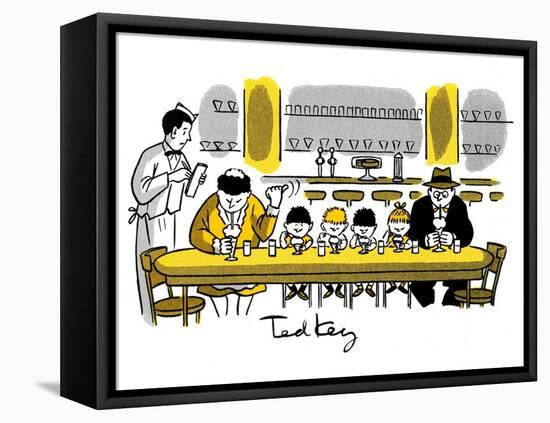 Hazel Cartoon-Ted Key-Framed Stretched Canvas