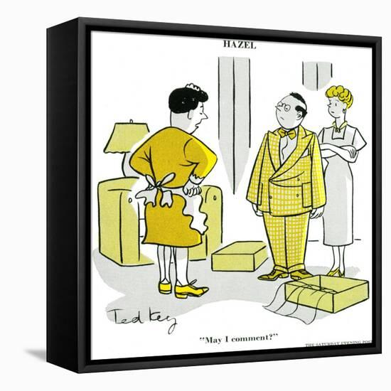 Hazel Cartoon-Ted Key-Framed Stretched Canvas