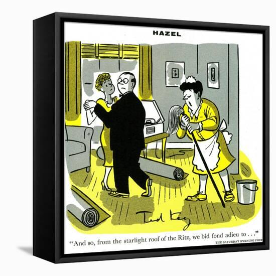 Hazel Cartoon-Ted Key-Framed Stretched Canvas