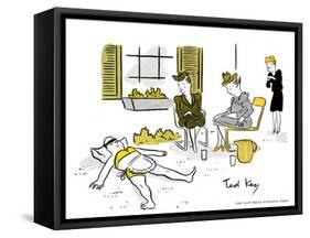 Hazel Cartoon-Ted Key-Framed Stretched Canvas