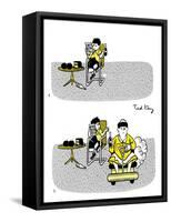 Hazel Cartoon-Ted Key-Framed Stretched Canvas