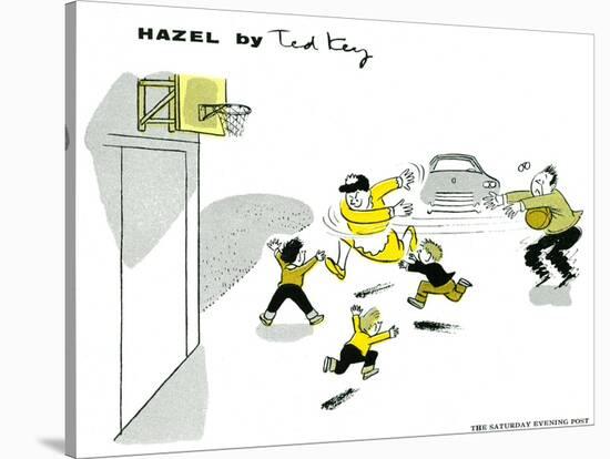 Hazel Cartoon-Ted Key-Stretched Canvas