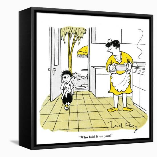 Hazel Cartoon-Ted Key-Framed Stretched Canvas