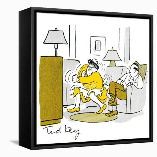 Hazel Cartoon-Ted Key-Framed Stretched Canvas