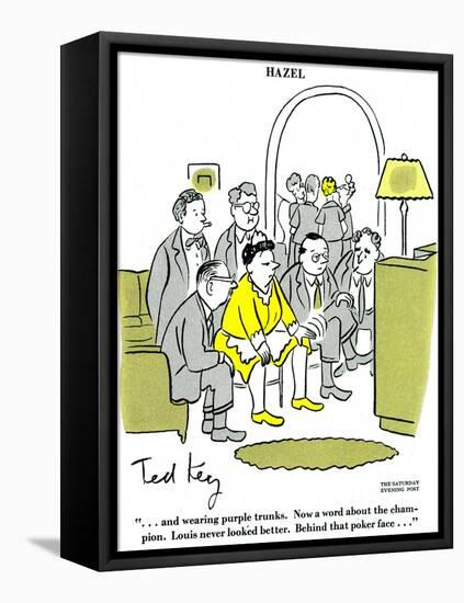 Hazel Cartoon-Ted Key-Framed Stretched Canvas