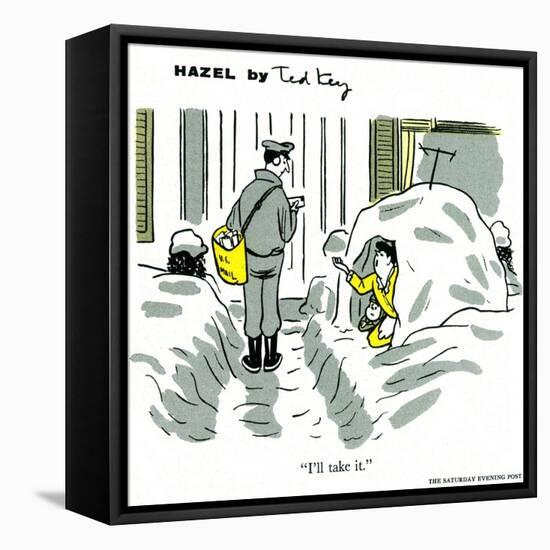 Hazel Cartoon-Ted Key-Framed Stretched Canvas