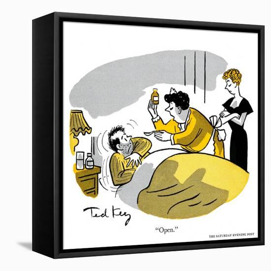 Hazel Cartoon-Ted Key-Framed Stretched Canvas