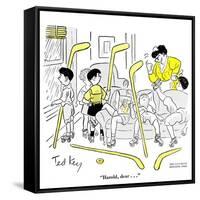 Hazel Cartoon-Ted Key-Framed Stretched Canvas