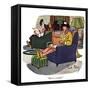 Hazel Cartoon-Ted Key-Framed Stretched Canvas