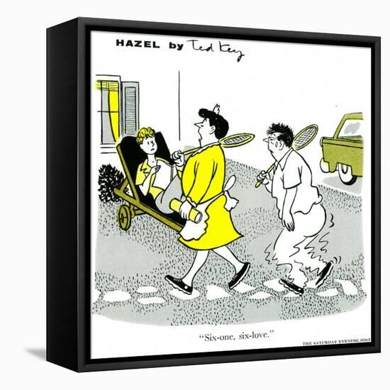 Hazel Cartoon-Ted Key-Framed Stretched Canvas