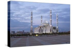 Hazrat Sultan Mosque, the Largest in Central Asia, at Dusk, Astana, Kazakhstan, Central Asia-Gavin Hellier-Stretched Canvas