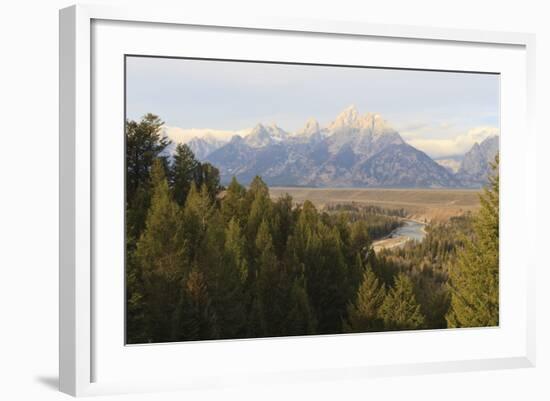 Hazy Teton Range from Snake River Overlook in Autumn (Fall), Grand Teton National Park, Wyoming-Eleanor Scriven-Framed Photographic Print