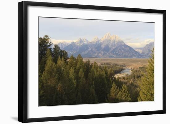 Hazy Teton Range from Snake River Overlook in Autumn (Fall), Grand Teton National Park, Wyoming-Eleanor Scriven-Framed Photographic Print