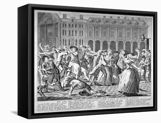 'He and his drunken companions raise a riot in Covent Garden', 1735-Anon-Framed Stretched Canvas