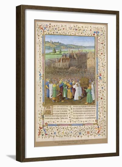 He Besieges Jericho Which is Startlingly Like a 15th Century French Town on the Banks of the Loire-Jean Fouquet-Framed Art Print