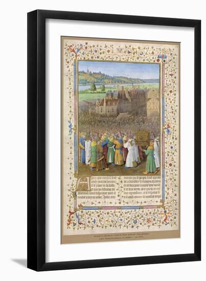He Besieges Jericho Which is Startlingly Like a 15th Century French Town on the Banks of the Loire-Jean Fouquet-Framed Art Print