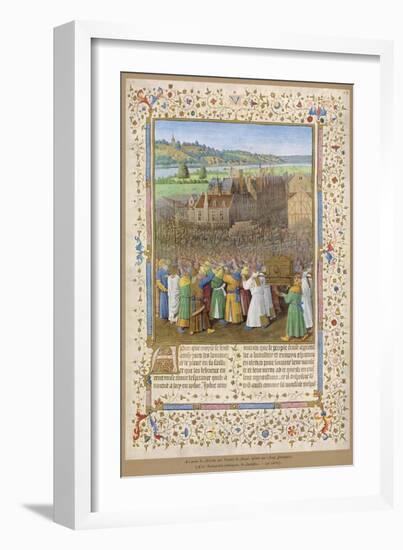 He Besieges Jericho Which is Startlingly Like a 15th Century French Town on the Banks of the Loire-Jean Fouquet-Framed Art Print