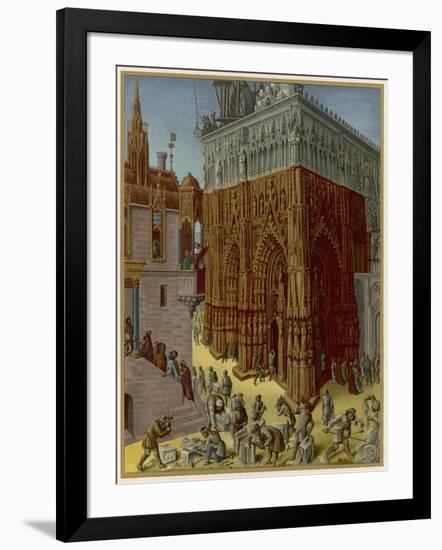 He Builds a Temple, in the Gothic Style-null-Framed Art Print