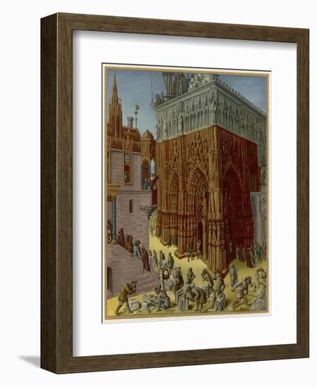 He Builds a Temple, in the Gothic Style-null-Framed Art Print