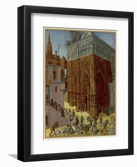 He Builds a Temple, in the Gothic Style-null-Framed Art Print